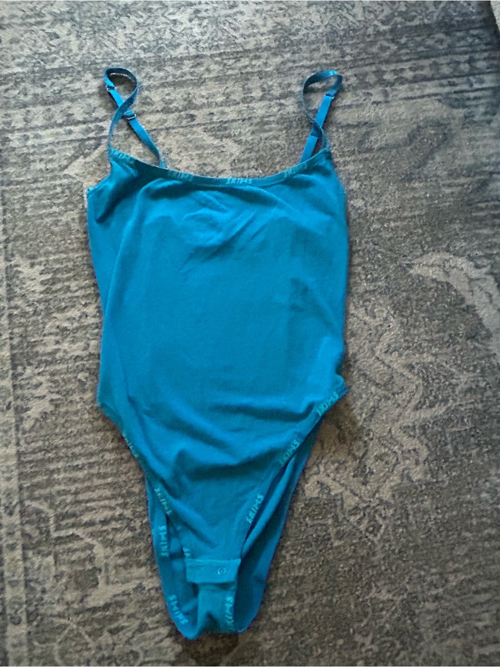 SKIMS Teal Scoop-Neck Bodysuit